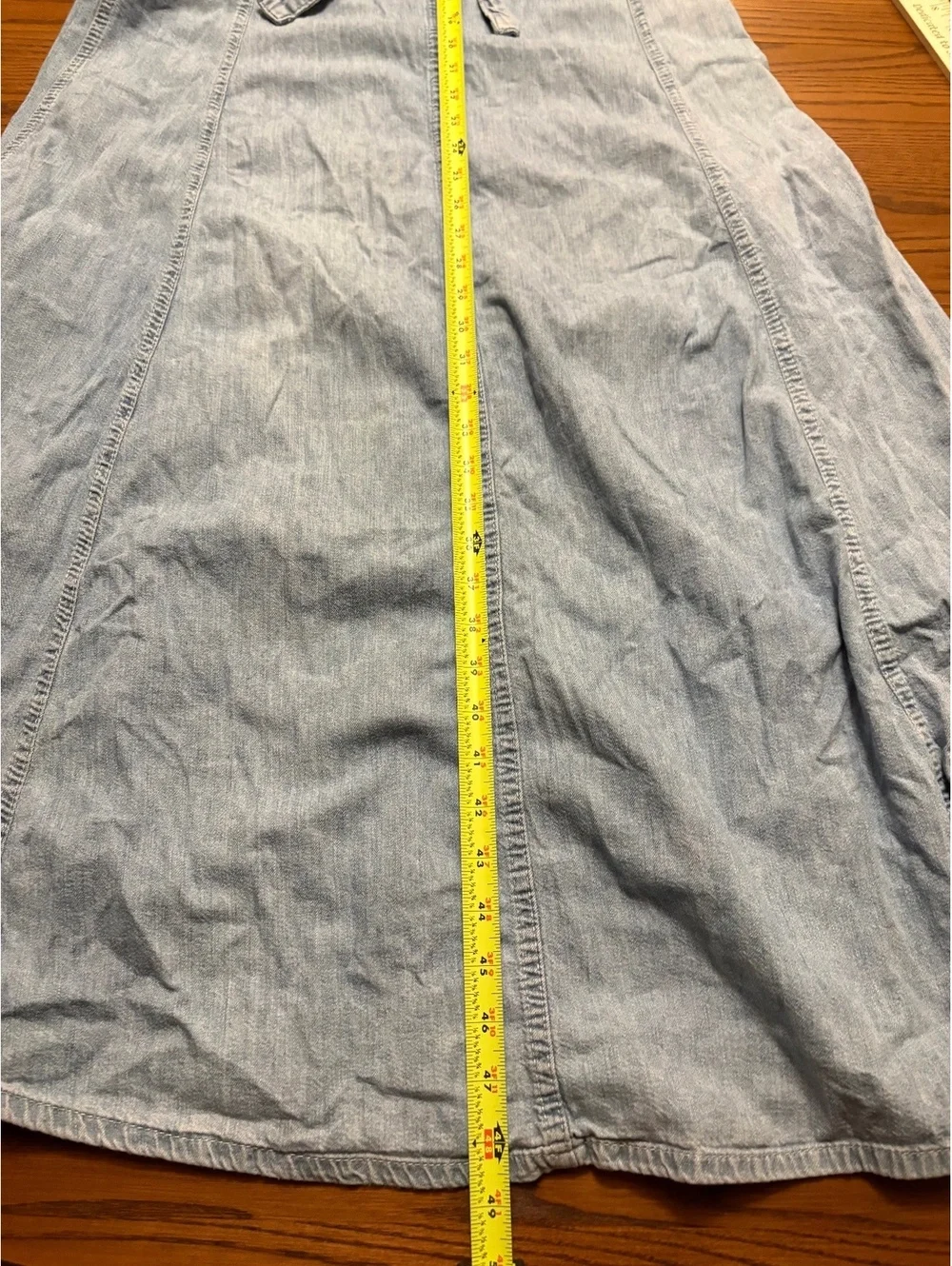 Levi's Vintage Light Wash Denim Sleeveless Button Front Maxi Shirt Dress XL